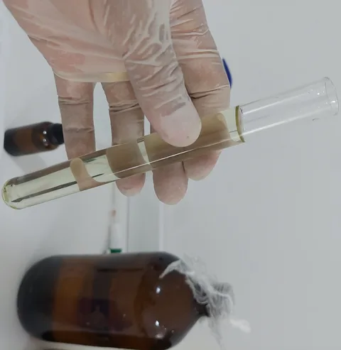 Amostra vegetal em tubo de ensaio